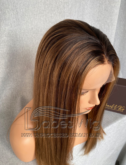 100% Vrigin Human Hair 13*6 Lace Front Wig Ombre straight Hair Lace Wigs