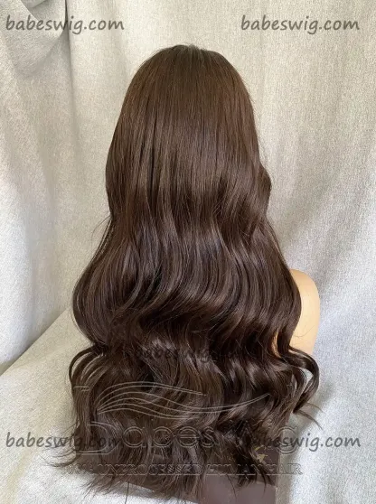 Natural Brown Remy Human Hair Lace Front Wig Real Human Hair Silk Base Wig For White Women