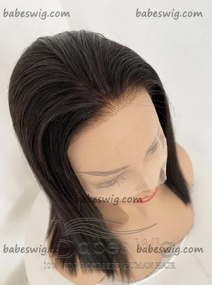 Glueless 13*6 LaceFfront Wig Natural Black Silky Straight Best Human Hair Lace Front Wigs -BabesWIG