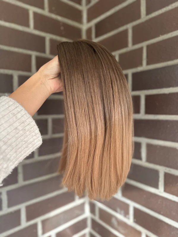 Ombre Straight 9*9 Human Hair Topper Silk Top Remy Human Hair Topper-BabesWIG