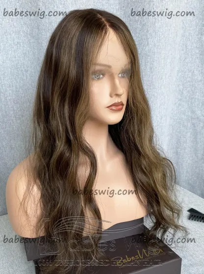  Ash Blonde Balayage with brown base 100% Real Human Hair 13x6 Lace Front Human Hair Wigs