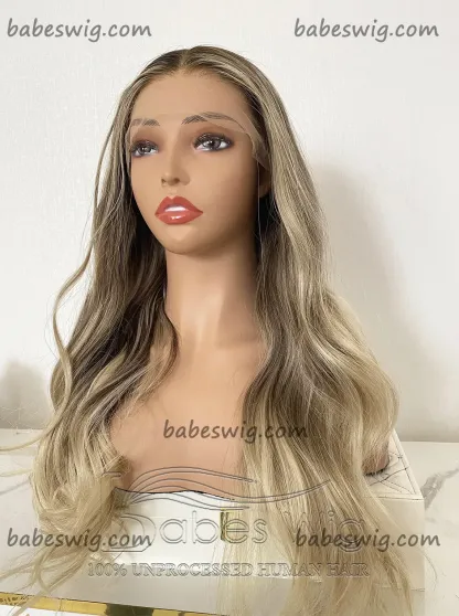 Luxury Wig  Balayage Hair Wigs Glueless 13*6 Lace Front Wigs Best Virgin human hair wigs Lace Front wig for White Women-BabesWIG