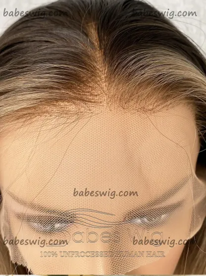 Luxury Wig  Balayage Hair Wigs Glueless 13*6 Lace Front Wigs Best Virgin human hair wigs Lace Front wig for White Women-BabesWIG