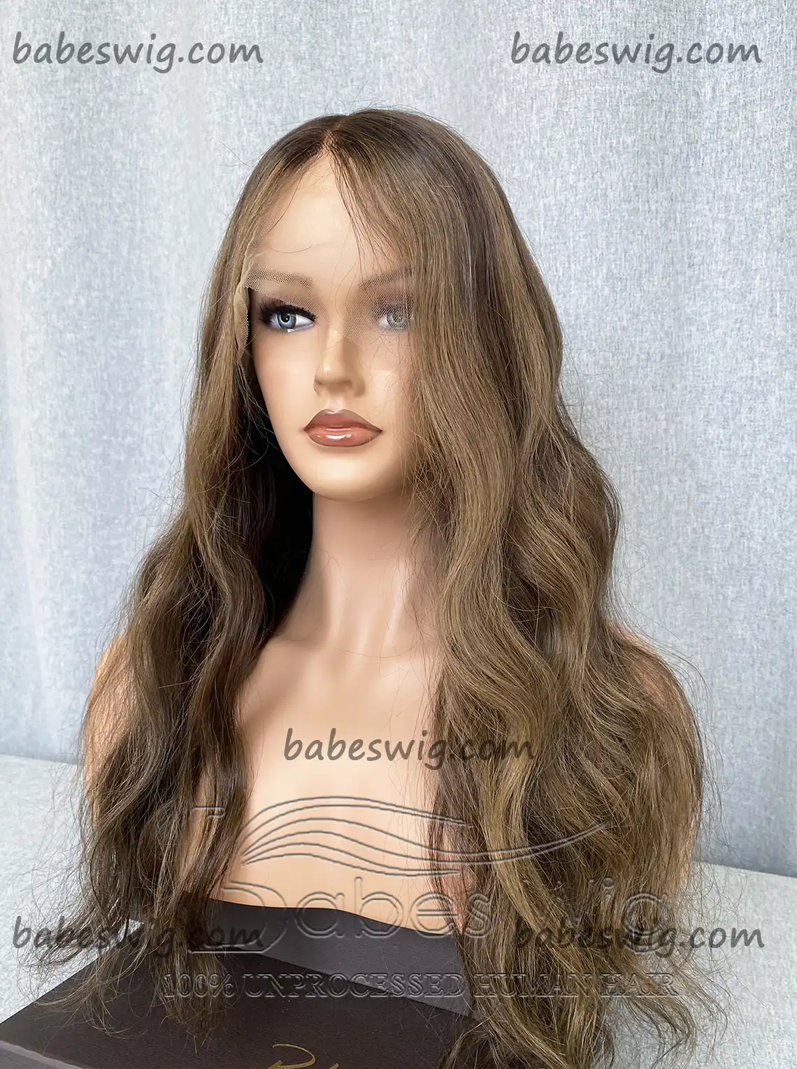  Ash Blonde Balayage with brown base 100% Real Human Hair 13x6 Lace Front Human Hair Wigs