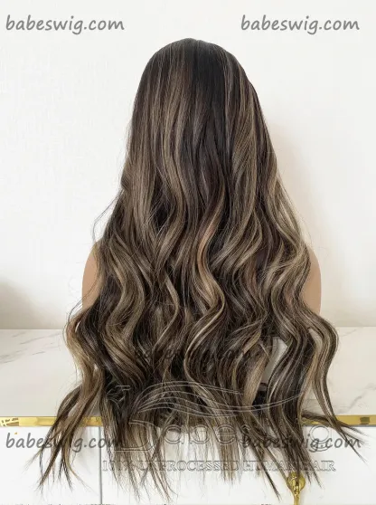 Luxury Wig Human Hair Wigs With Balayage Wavy Lace Front Human Hair Wigs for Women Bleaches Knots Best Quality Lace Wigs-BabesWIG