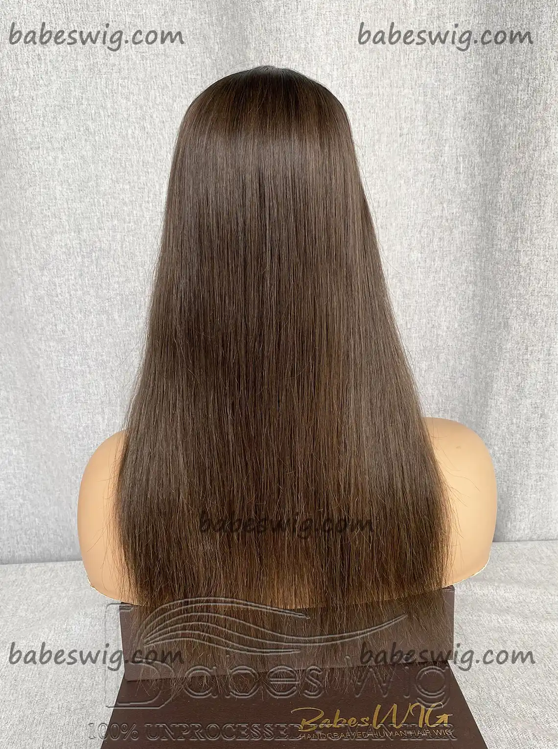 Glueless Lace Frontal Wig Natural Dark Brown Straight Best 100% Remy Human Hair Lace Front Wigs With Bangs -BabesWIG