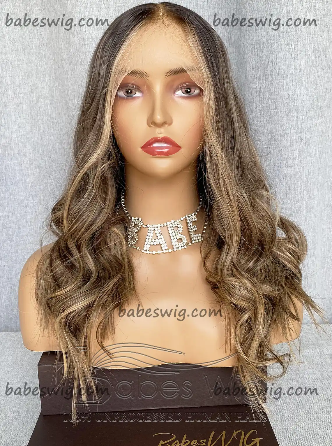 Luxury Wig Human Hair Wigs With Balayage Wavy Lace Front Human Hair Wigs for Women Bleaches Knots Best Quality Lace Wigs-BabesWIG