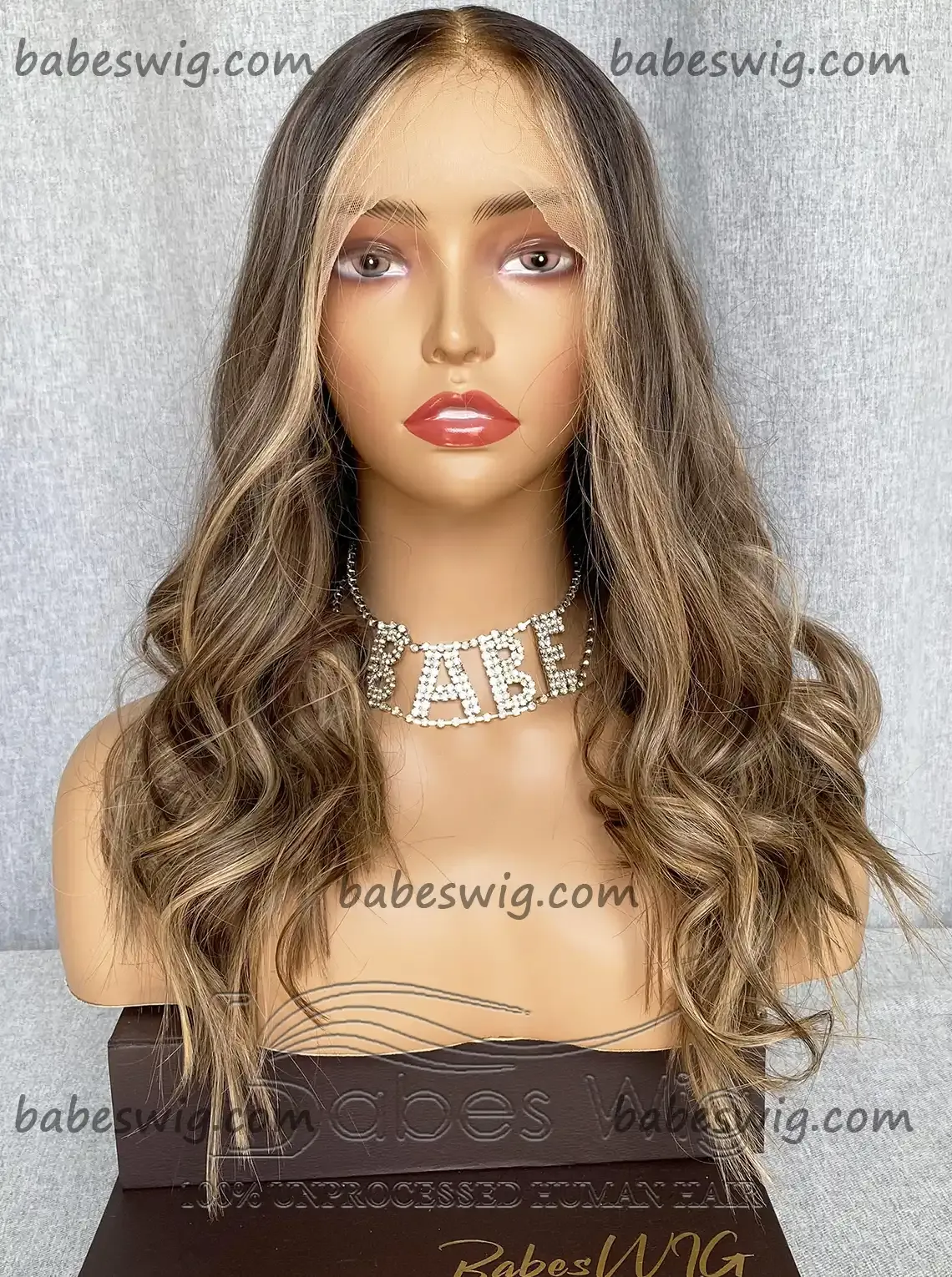 Luxury Wig Human Hair Wigs With Balayage Wavy Lace Front Human Hair Wigs for Women Bleaches Knots Best Quality Lace Wigs-BabesWIG