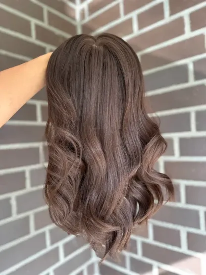 Warm Brown Wavy 100% Glueless Best Human Hair Lace Front Wigs For Women 11*6 Silk Top Lace Front Wigs Online-BabesWIG