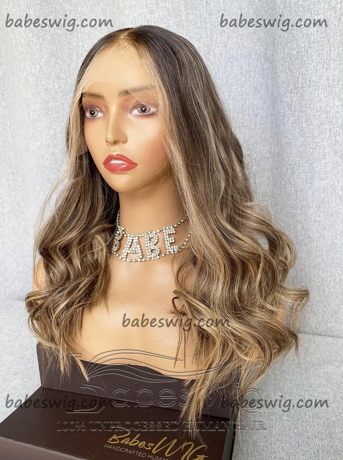 Luxury Wig Human Hair Wigs With Balayage Wavy Lace Front Human Hair Wigs for Women Bleaches Knots Best Quality Lace Wigs-BabesWIG