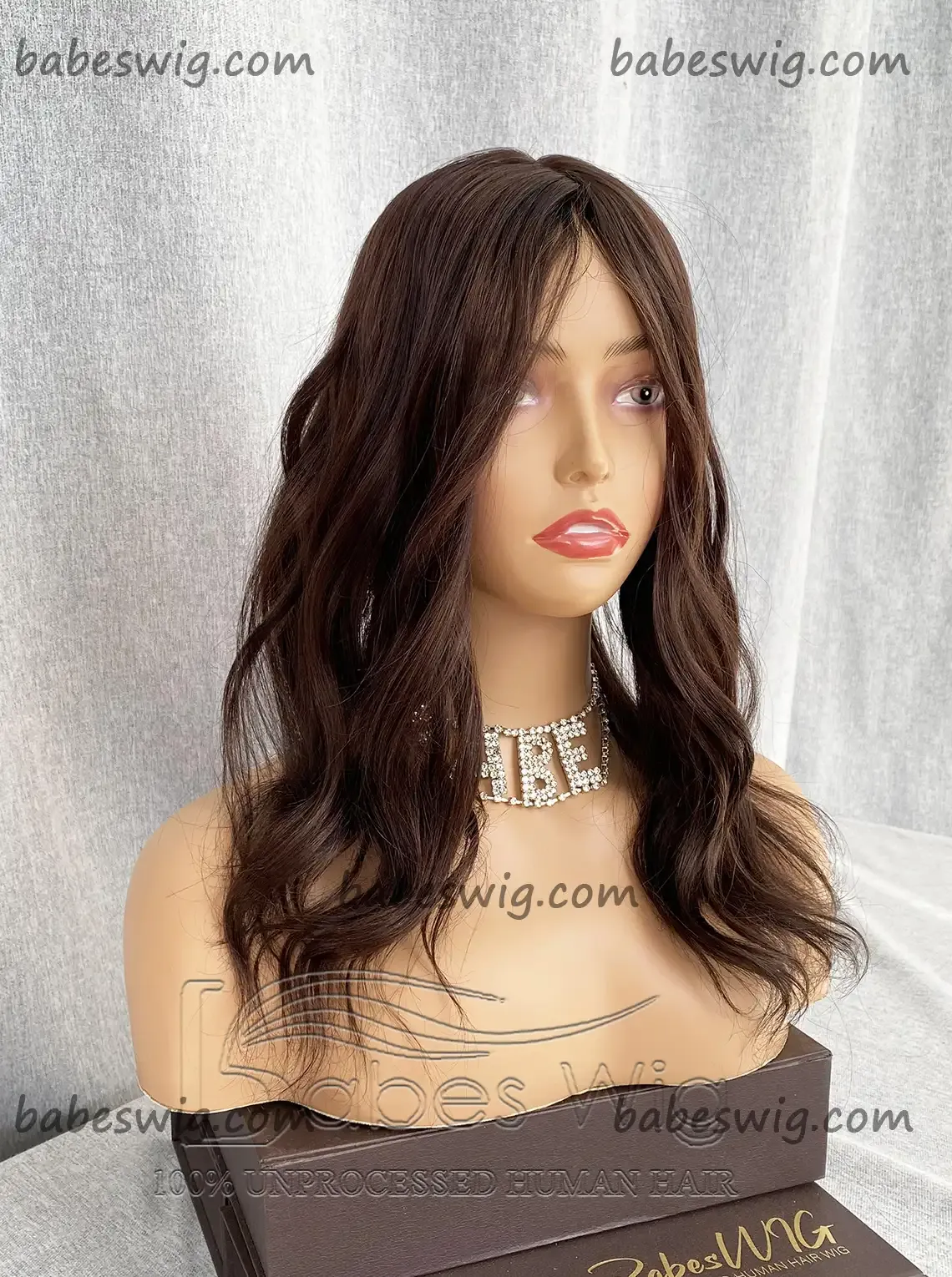 Brown Wavy 5*6 Silk Top Human Hair Toppers,Human Hair Toppers for Women Crown Hair Toupee Hairpiece-BabesWIG