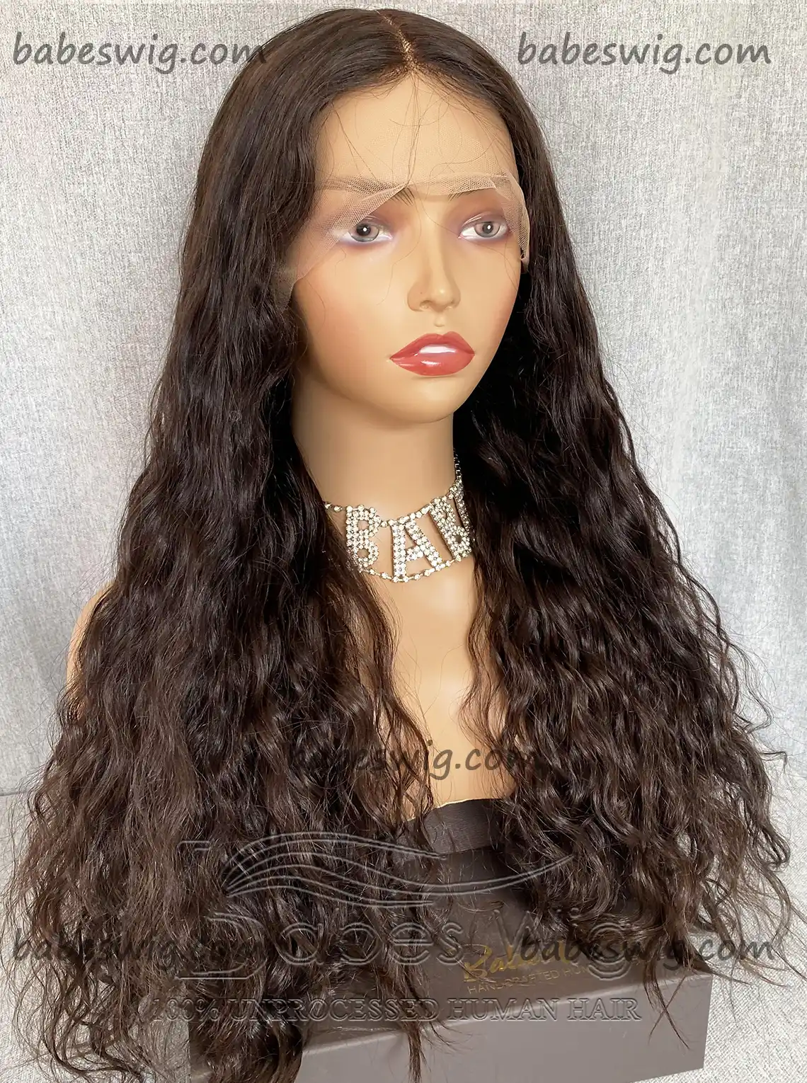 Soft Long Dark Brown Curly Human Hair Glueless Full Lace Wig & Silk Top Full Lace Wigs Online Store