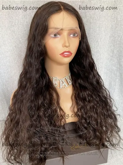 Soft Long Dark Brown Curly Human Hair Glueless Full Lace Wig & Silk Top Full Lace Wigs Online Store