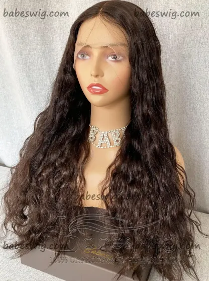 Soft Long Dark Brown Curly Human Hair Glueless Full Lace Wig & Silk Top Full Lace Wigs Online Store
