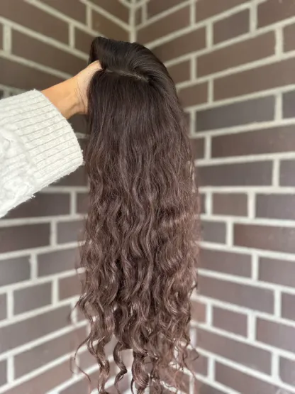 Natural medium dark brown Loose Wave 9*9 Silk Top Human Hair Topper Best Virgin Hair Silk Base Hairpiece-BabesWIG