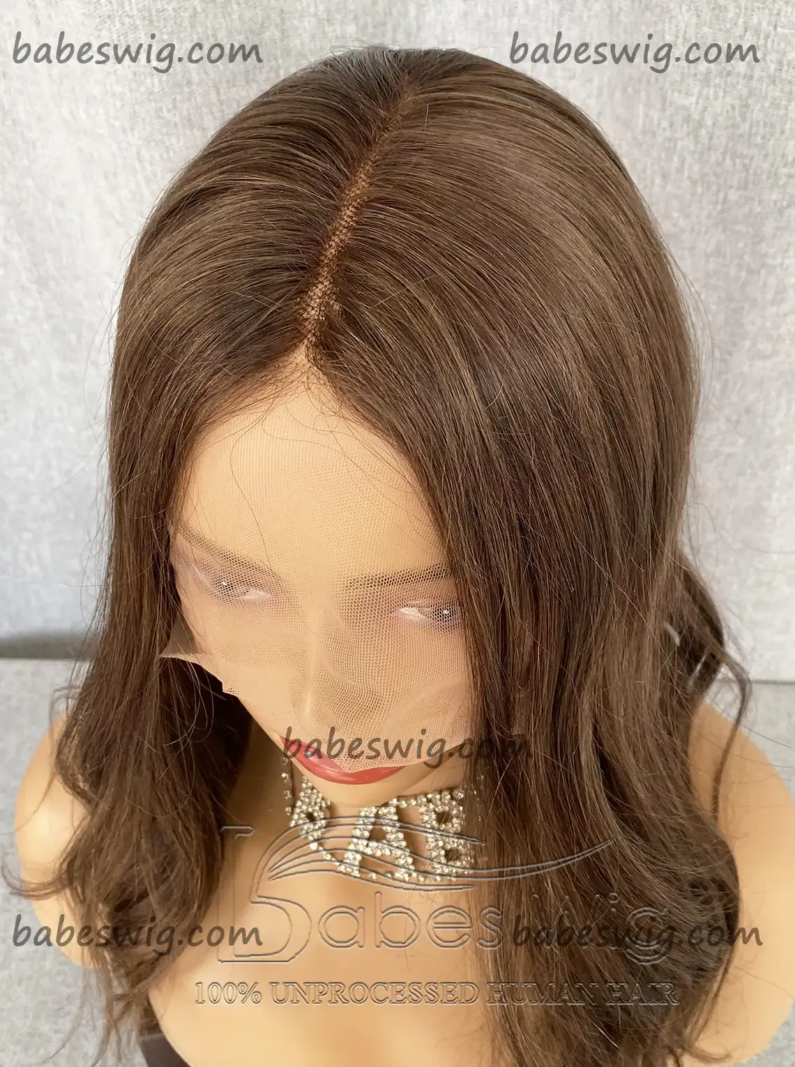 Glueless Lace Front Wigs Brunette Brown 100% Remy Human Hair Lace Front Wig