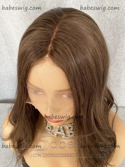 Glueless Lace Front Wigs Brunette Brown 100% Remy Human Hair Lace Front Wig