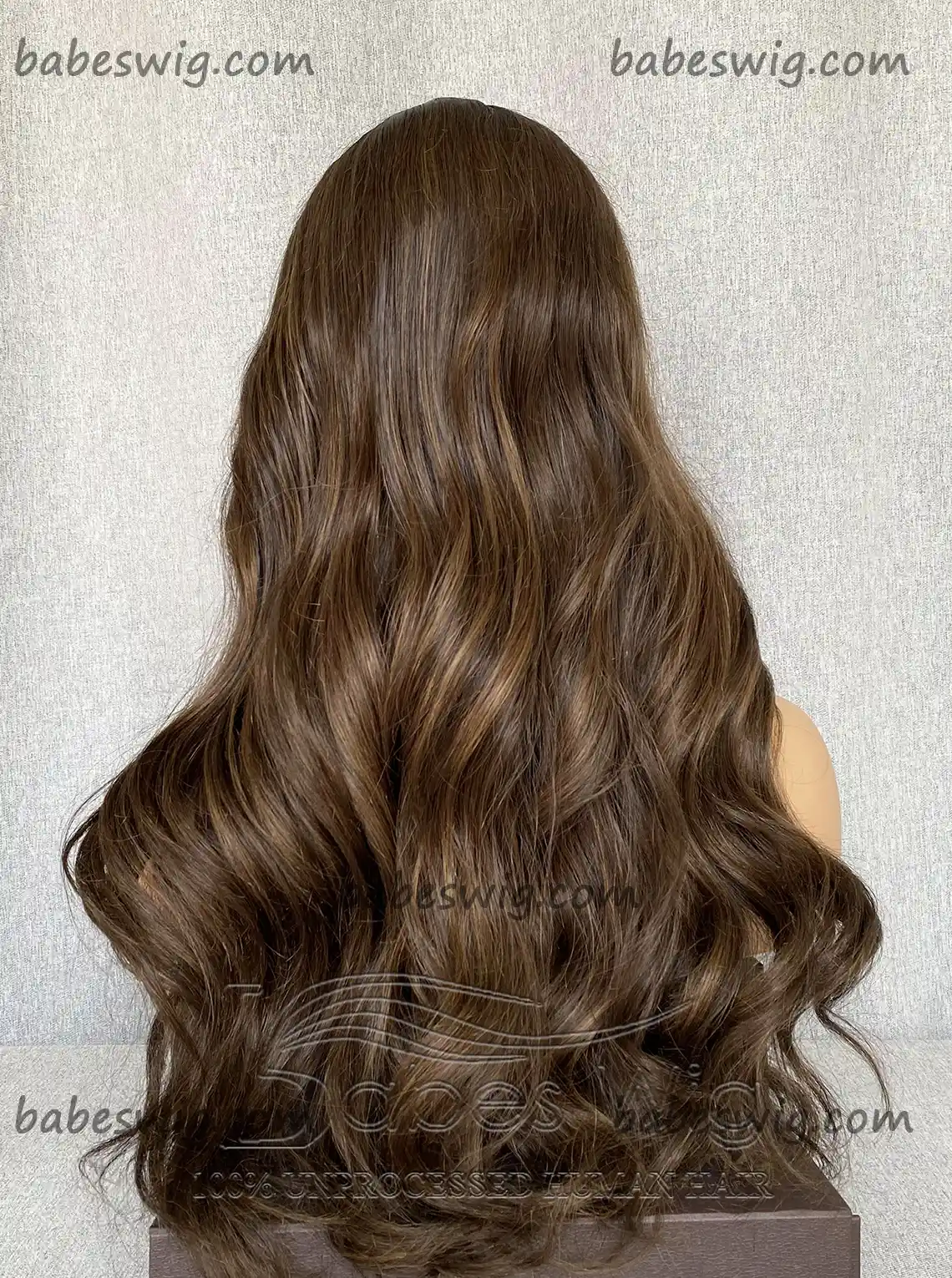 Glueless 100% Remy Human Hair Lace Front Wigs Brown Brunette with Ash blond Balayage Lace Front Human Hair Wig-BabesWIG