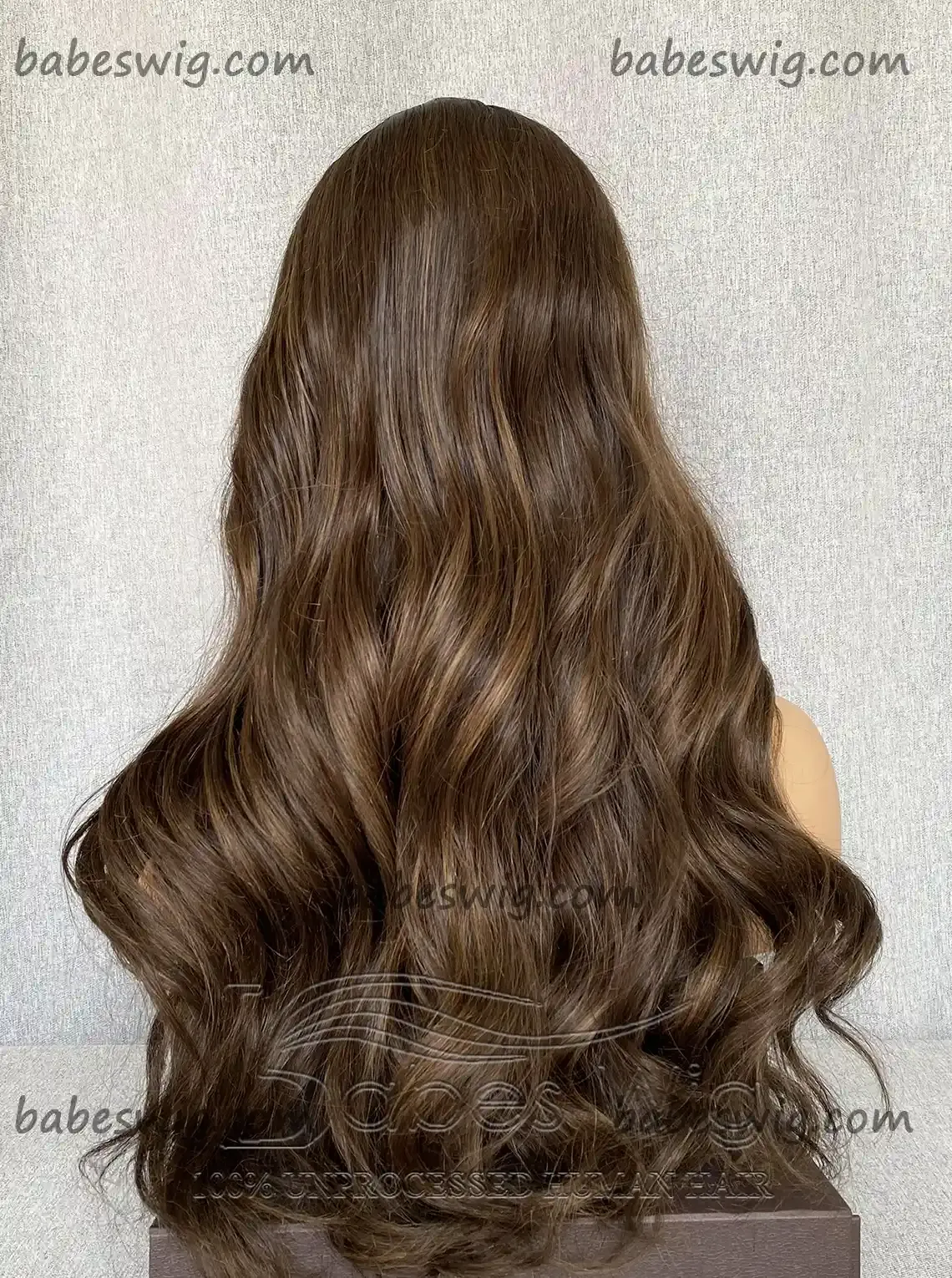 Glueless 100% Remy Human Hair Lace Front Wigs Brown Brunette with Ash blond Balayage Lace Front Human Hair Wig-BabesWIG