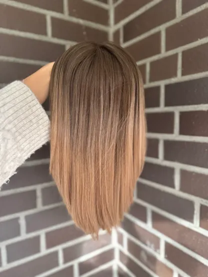 Ombre Straight 9*9 Human Hair Topper Silk Top Remy Human Hair Topper-BabesWIG