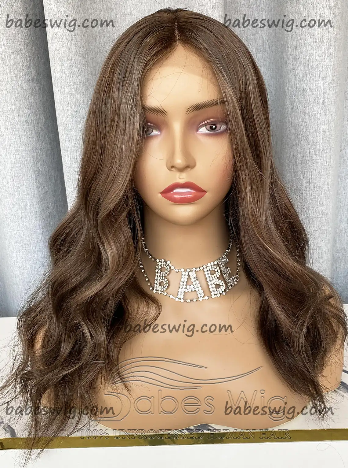 Glueless Warm Brown Wavy Human Hair Lace Front Wigs Best Remy Lace Front Human Hair Wigs-BabesWIG