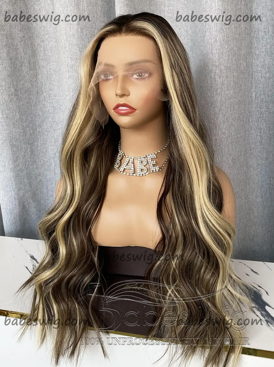 Luxury Wig Human Hair Wigs With Balayage Wavy Lace Front Human Hair Wigs for Women Bleaches Knots Best Quality Lace Wigs-BabesWIG