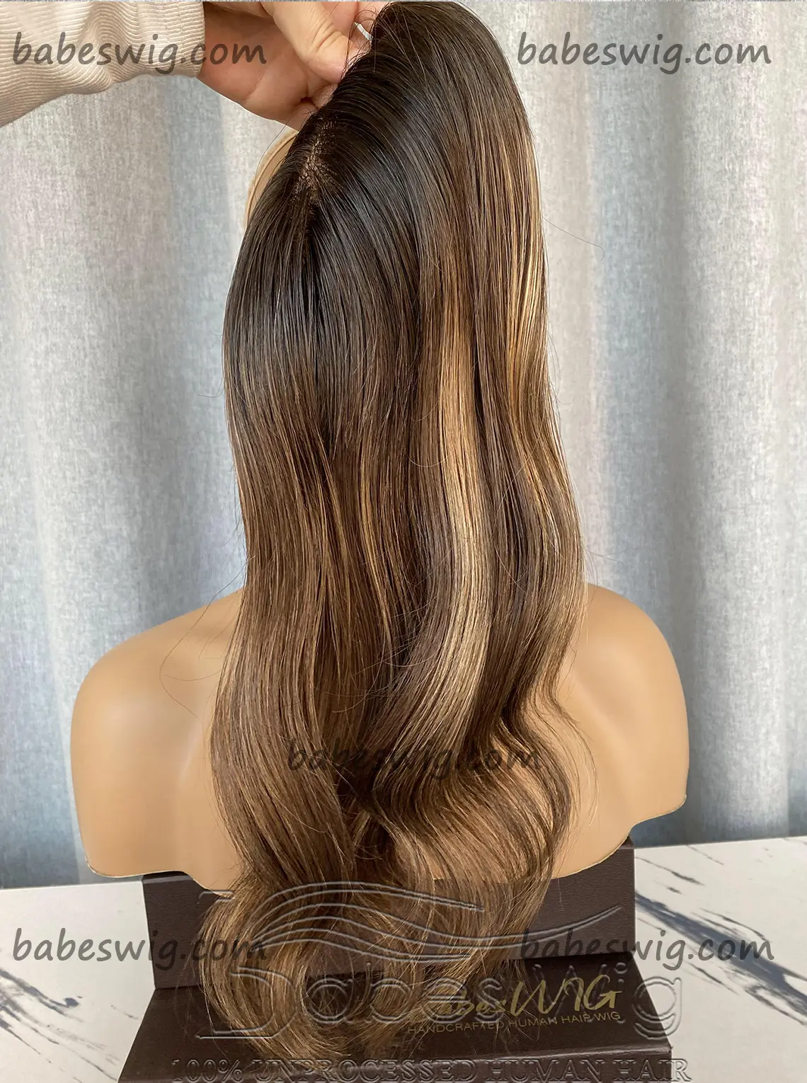 methyst 5"x6'' Highlight Blonde Wave Virgin Human Hair Silk Base Topper for Women European Hair Balayage Color Silk Top Toupee-BabesWIG