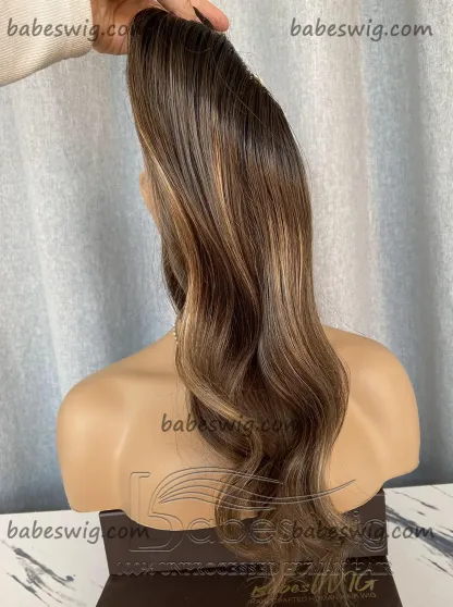 methyst 5"x6'' Highlight Blonde Wave Virgin Human Hair Silk Base Topper for Women European Hair Balayage Color Silk Top Toupee-BabesWIG