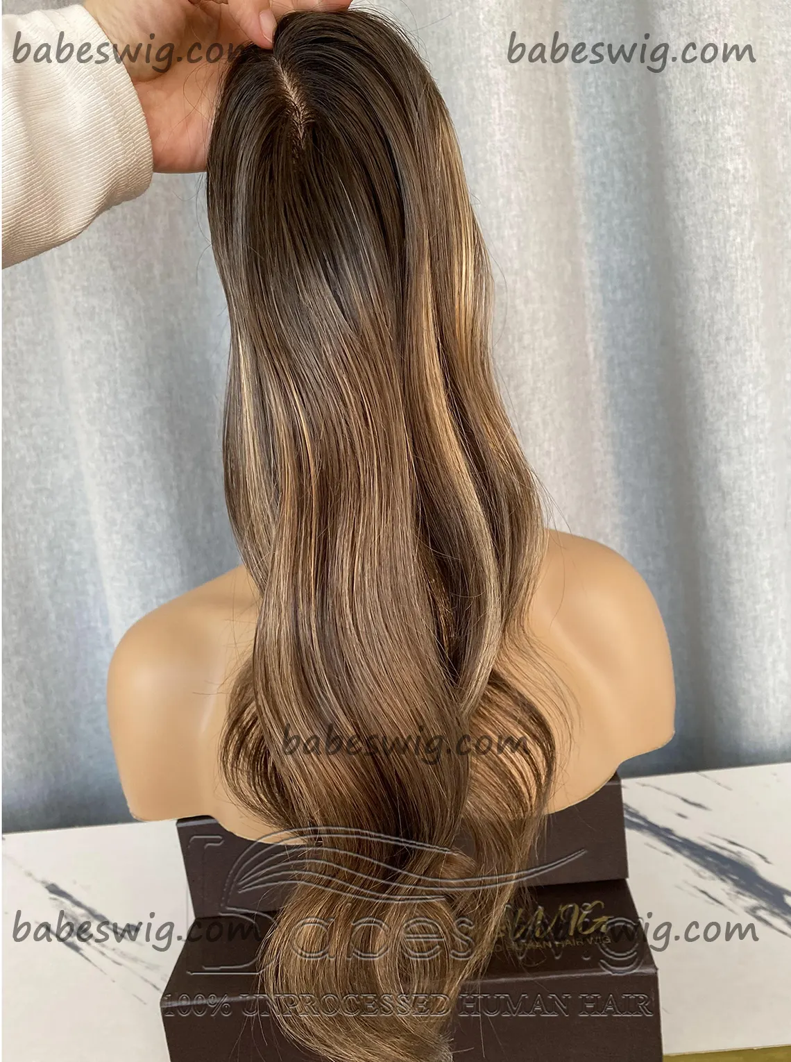 methyst 5"x6'' Highlight Blonde Wave Virgin Human Hair Silk Base Topper for Women European Hair Balayage Color Silk Top Toupee-BabesWIG