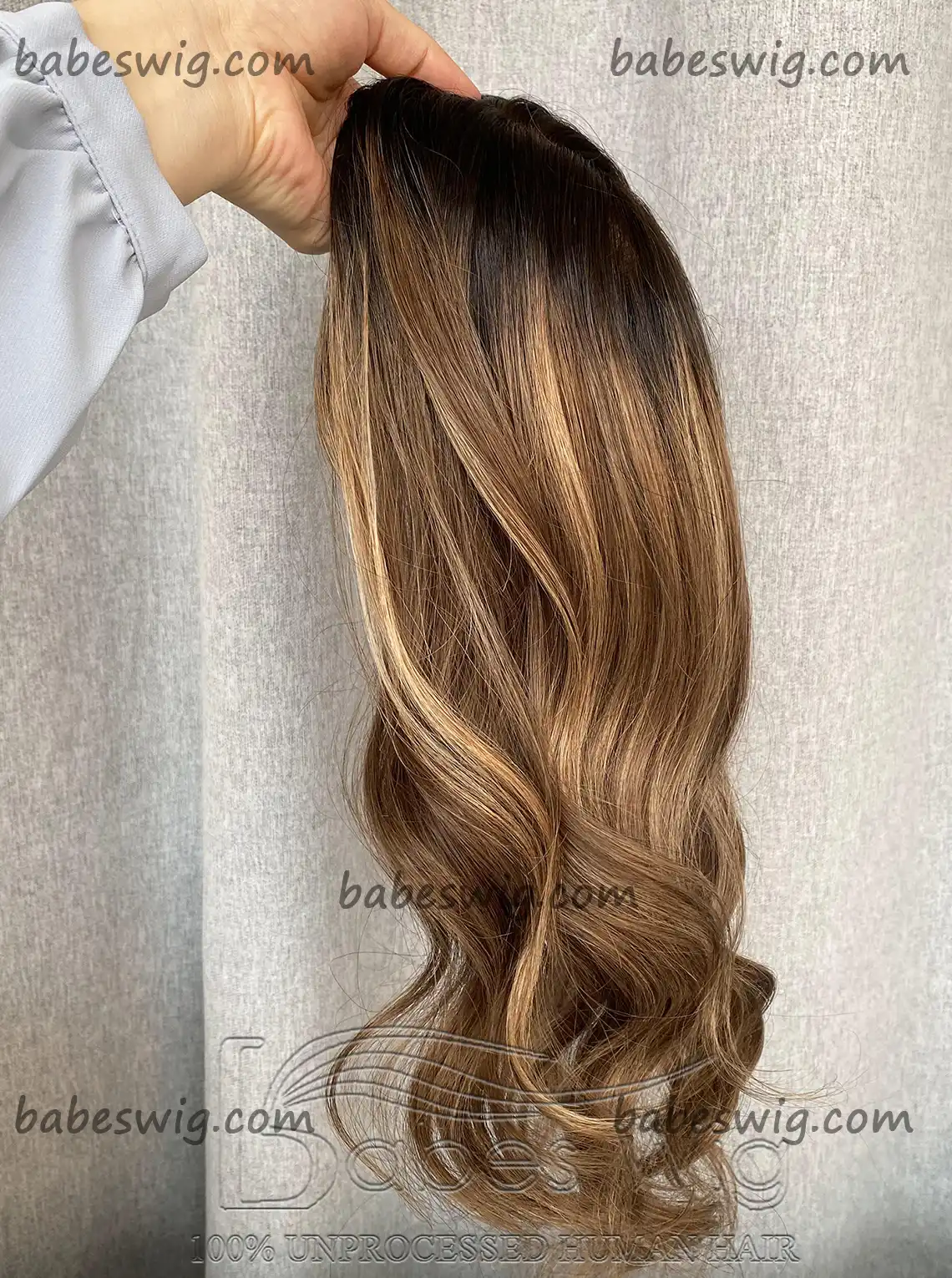 9x9 Cap Balayage Wavy Human Hair Topper Best 100% Remy Human Hair Silk Top Topper for Women
