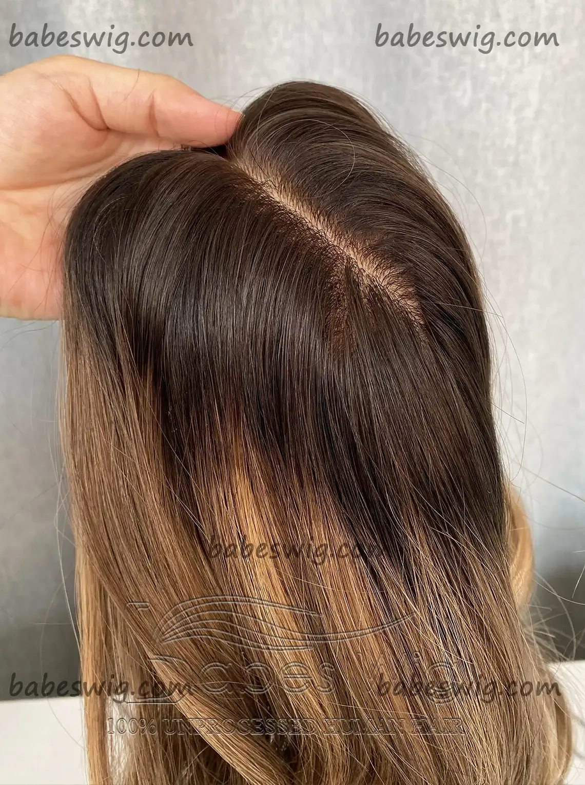 9x9 Cap Balayage Wavy Human Hair Topper Best 100% Remy Human Hair Silk Top Topper for Women