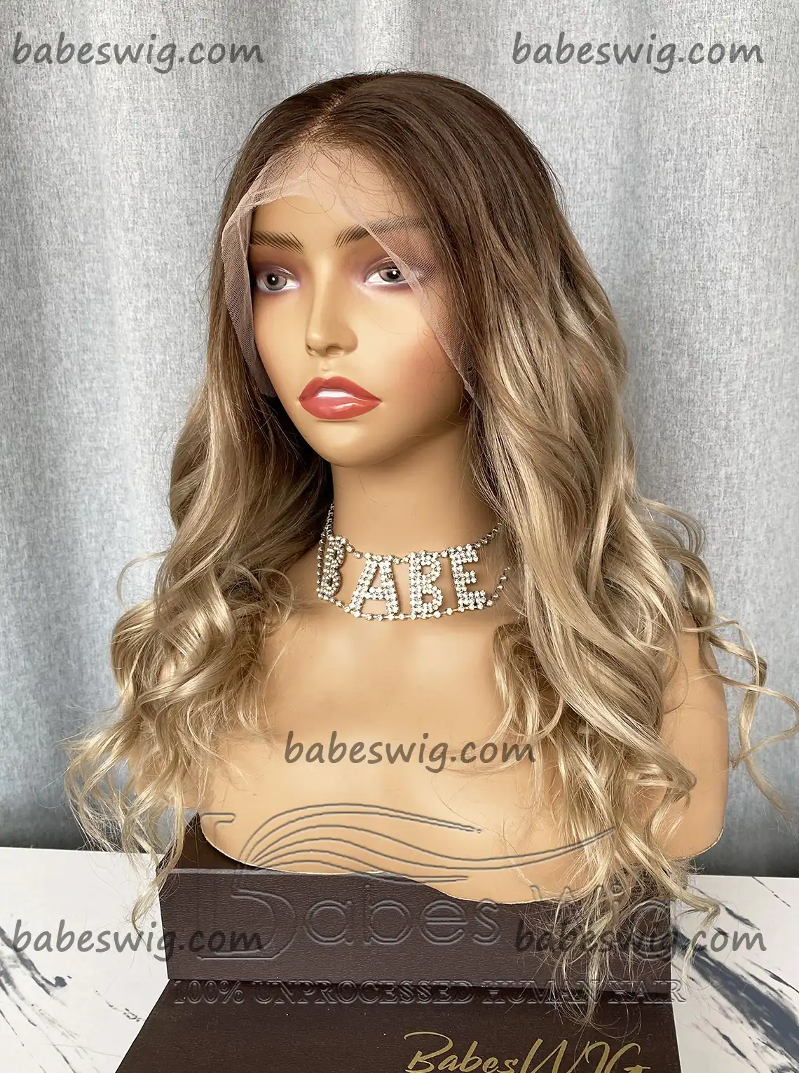 100% Remy Virgin Human Hair Lace Front Wigs Ombre brown to Blonde Lace Front Human Hair Wig