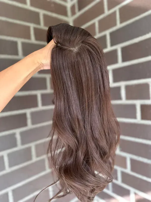 Warm Brown Wavy 100% Glueless Best Human Hair Lace Front Wigs For Women 11*6 Silk Top Lace Front Wigs Online-BabesWIG