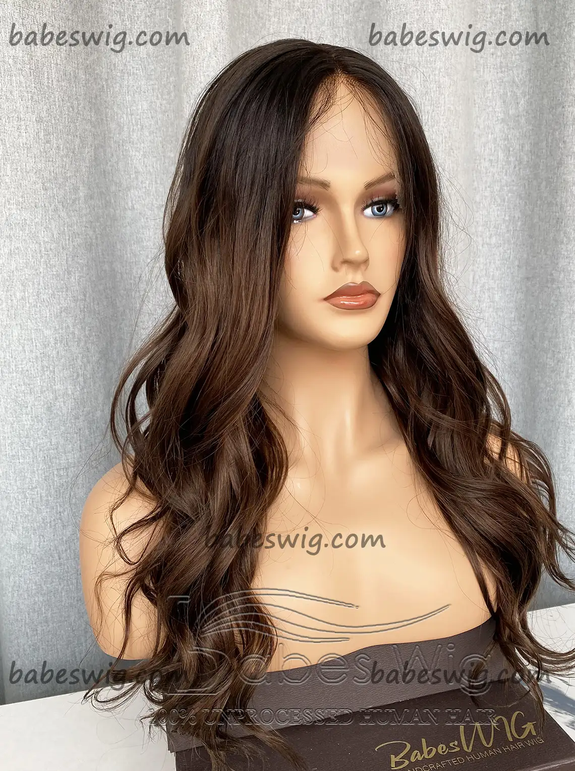 Glueless Lace Front Silk Top Wigs Ombre 100% Remy Human Hair Silk Top Lace Front Wig for Women-BabesWIG