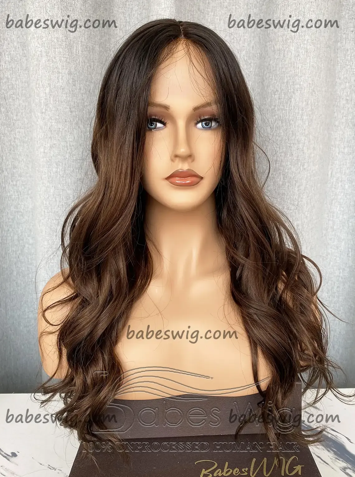 Glueless Lace Front Silk Top Wigs Ombre 100% Remy Human Hair Silk Top Lace Front Wig for Women-BabesWIG