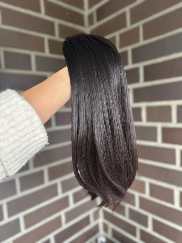 Natural Black Straight 9*9 Cap HUman Hair Silk Top Topper Hairpieces-BabesWIG