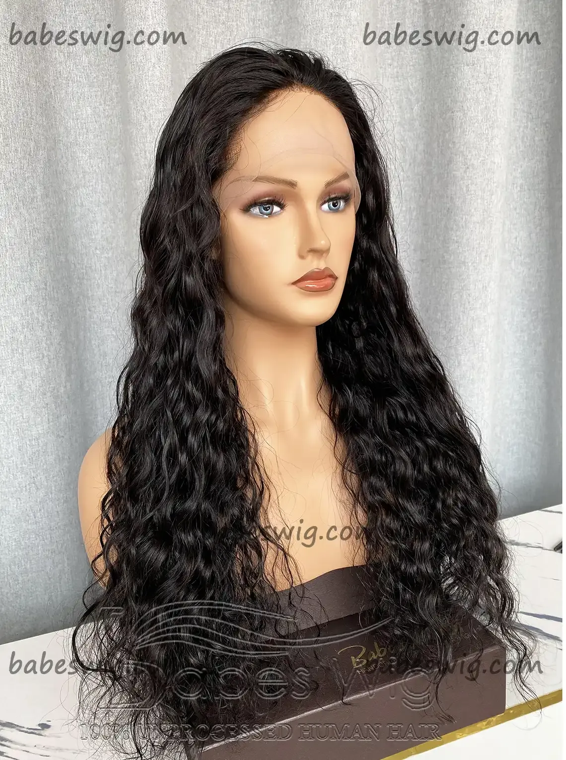 100% Remy Human Hair 13*6 Lace Front Wig Natural Black Curly Lace Front Human Hair Wigs-BabesWIG
