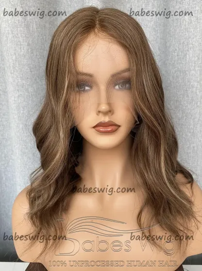  100% Real Human Hair 13x6 Lace Front Human Hair Wigs Light ash brown with subtle gold highlights Hair Lace Wigs-BabesWIG