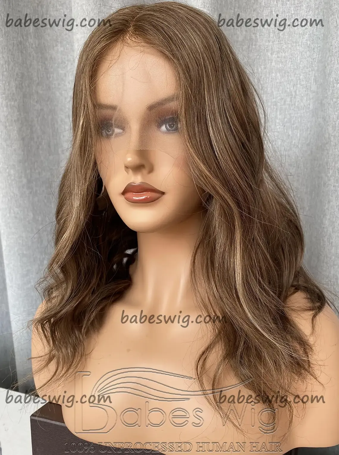 100% Real Human Hair 13x6 Lace Front Human Hair Wigs Light ash brown with subtle gold highlights Hair Lace Wigs-BabesWIG