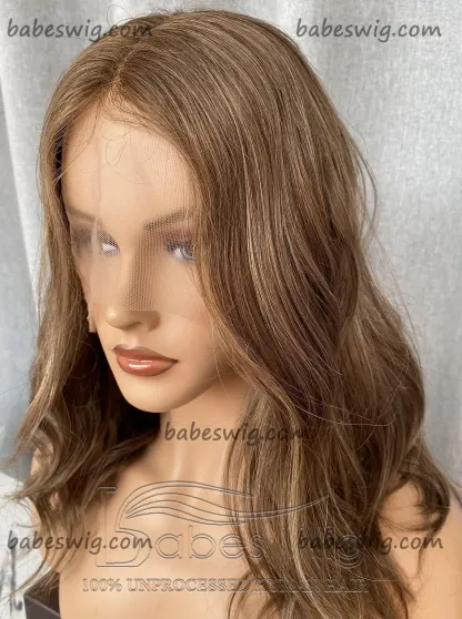  100% Real Human Hair 13x6 Lace Front Human Hair Wigs Light ash brown with subtle gold highlights Hair Lace Wigs-BabesWIG