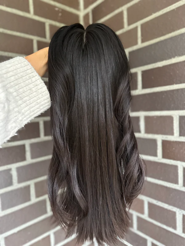 Natural Black Straight Hair  9*9 Silk Top Human Hair Topper Best Virgin Hair Silk Base Toppers for Women-BabesWIG