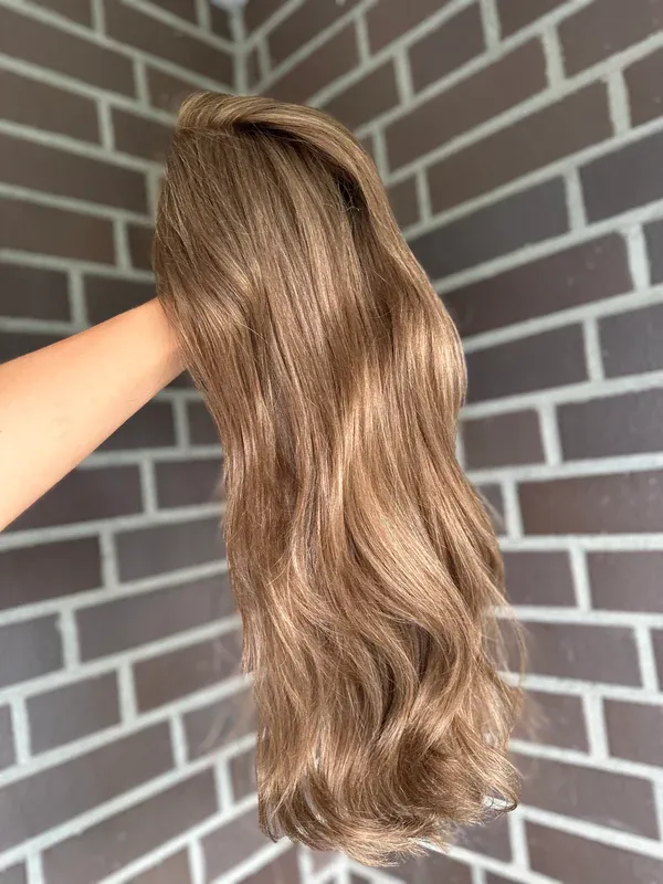 Light Brown Wavy 9*9 Cap Silk Top Human Hair Topper HairPieces-BabesWIG