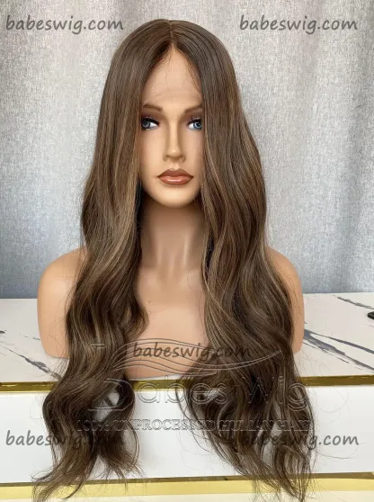 Glueless Best 100% Real Remy Human Hair Lace Fornt Wig Balayage Wavy 13*6 Lace Frontal Wigs 