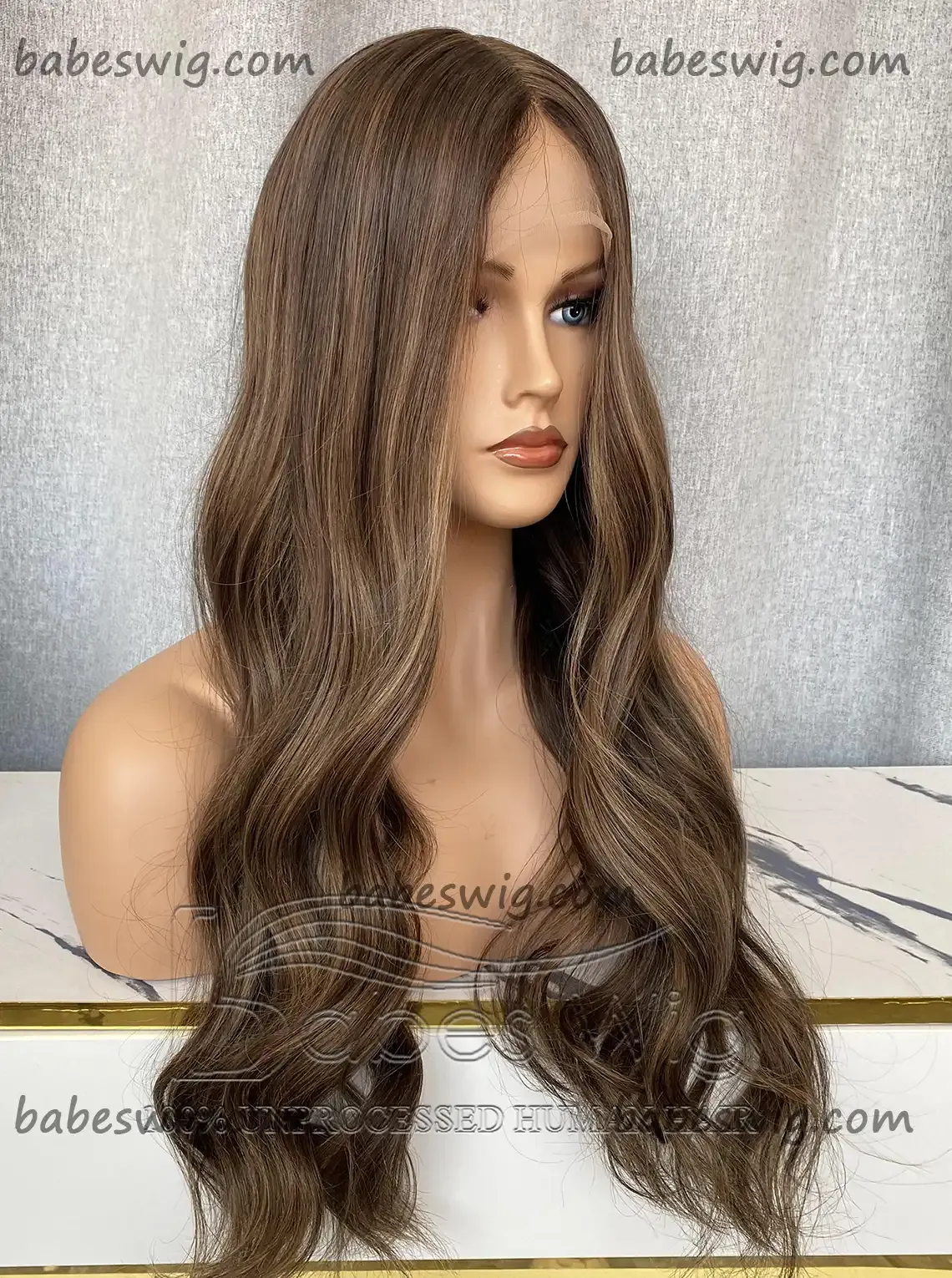 Glueless Best 100% Real Remy Human Hair Lace Fornt Wig Balayage Wavy 13*6 Lace Frontal Wigs 