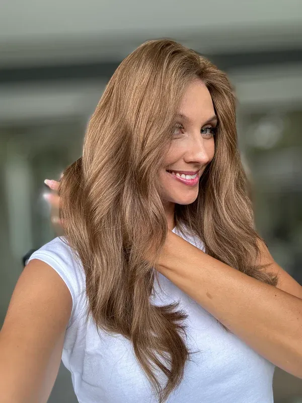 Light Brown Wavy 9*9 Cap Silk Top Human Hair Topper HairPieces-BabesWIG