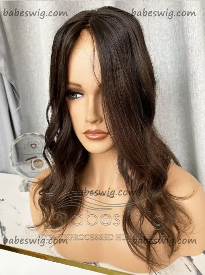 9x9 Cap Brunette Brown Straight Hair Topper Best 100% Remy Human Hair Silk Top Topper for Women  Hairpieces-BabesWIG