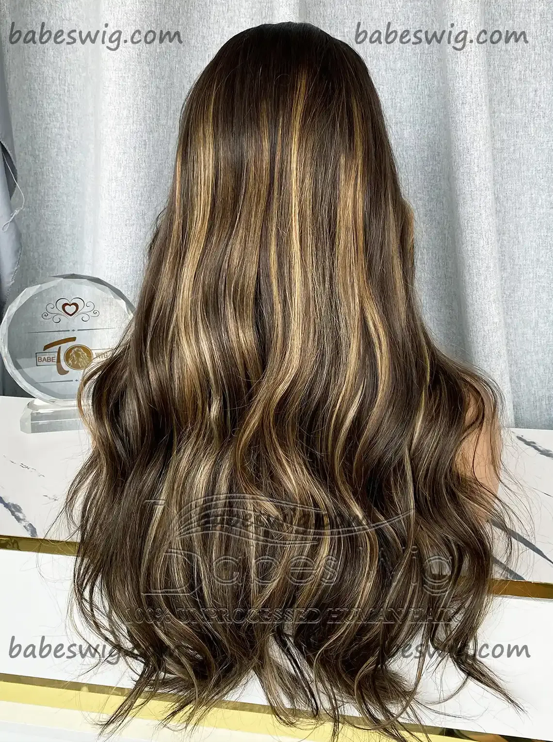 Long Wavy 100% Real Human Hair 13*6 Lace Front Wig Balayage Hair Lace Wigs