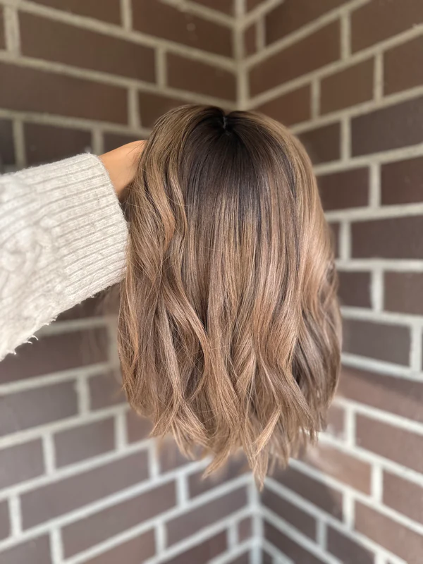 Soft Wavy Ombre Hairpiece Human Hair Topper Best Virgin Human Hair Topper for Women-BabesWIG