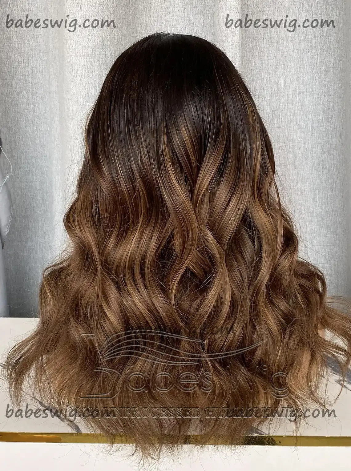 Silk Top Lace Wig Balayage Color Wavy Glueless Human Hair Silk Top Lace Front Wigs For White Women 