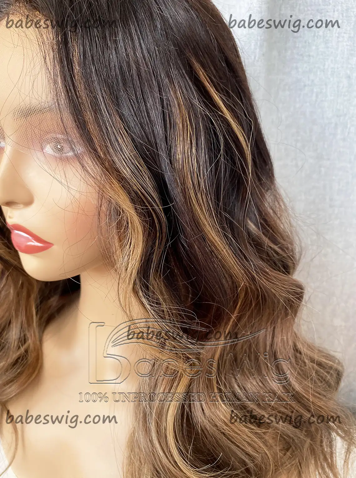 Silk Top Lace Wig Balayage Color Wavy Glueless Human Hair Silk Top Lace Front Wigs For White Women 